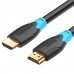 Кабель HDMI-HDMI v.2.0 Vention 4K 60Hz 18Gbps PVC Round gold-plated 1m Black (AACBF)