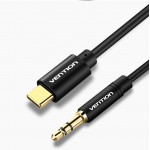 Кабель Audio Type-C-3.5мм Vention Spring Stereo gold-plated 1.5m Black (BGABG) Кабель Audio Type-C-3.5мм Vention Spring Stereo gold-plated 1.5m Black (BGABG)