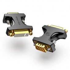 Адаптер DVI-I-VGA Vention (24 + 5) 1080P 60Hz M/F Upgraded Black (DDDB0)