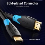 Кабель HDMI-HDMI v.2.0 Vention 4K 60Hz 18Gbps PVC Round gold-plated 2m Black (AACBH)