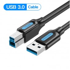 Кабель USB-Type-B 3.0 Vention PVC 1m 5Gbps Black (COOBF)