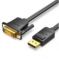 Кабель DisplayPort-DVI-D v.1.2 (24+1) Vention 1080P 60Hz 2m Black (HAFBH)