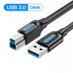 Кабель USB-Type-B 3.0 Vention PVC 1m 5Gbps Black (COOBF)