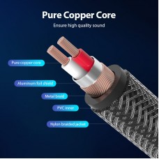 Кабель Audio 6.35мм-3.5мм Vention F/F Nylon Braided gold-plated 3m Black (BAIBI)
