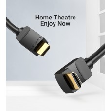 Кабель HDMI-HDMI v.2.0 Vention 4K 60Hz 18Gbps 90° Degree Right 1m Black (AARBF)