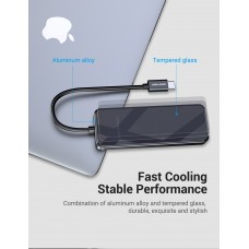 USB HUB Vention 5 в 1 Type-C-HDMI-USB-PD 4USB 3.0 100W 4K 60Hz 5Gbps, 0.15m