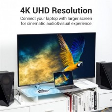 USB HUB 6 в 1 Vention Type-C-HDMI-RJ45-USB 3USB 3.0 1Type-C 3.1 PD 100W 4K 30Hz 5Gbps, 0.15m