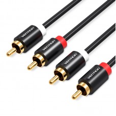 Кабель Audio 2RCA-2RCA Vention F/F 29К gold-plated 29 AWG Metal Shell, 1.5m