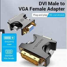 Адаптер DVI-I-VGA Vention M/F (24 + 5) 1080P 60Hz Upgraded Black (ECFBO), Черный