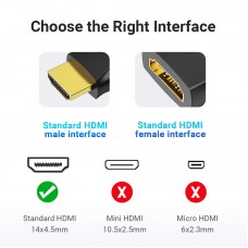 Адаптер HDMI-HDMI Vention F/M Right 90 F/M 4K 60Hz gold-plated Black (AIPBO), Черный