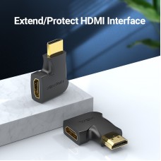 Адаптер HDMI-HDMI Vention F/M Right 90 F/M 4K 60Hz gold-plated Black (AIPBO), Черный
