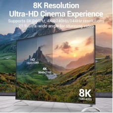 Кабель HDMI M - M, 2.0м, V2.1, 8K 60Гц обплетення, чорний Vention