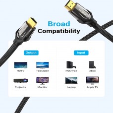 Кабель HDMI M - M, 3.0  м, V2.0, 4K 60Гц, обплетення, Zinc Alloy Type чорний Vention (VAA-B05-B300)