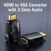 Перехідник HDMI M -> VGA F, 1080P 60Hz, 3,5мм Audio, Vention чорний