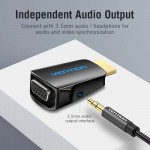 Перехідник HDMI M -> VGA F, 1080P 60Hz, 3,5мм Audio, Vention чорний Перехідник HDMI M -> VGA F, 1080P 60Hz, 3,5мм Audio, Vention чорний