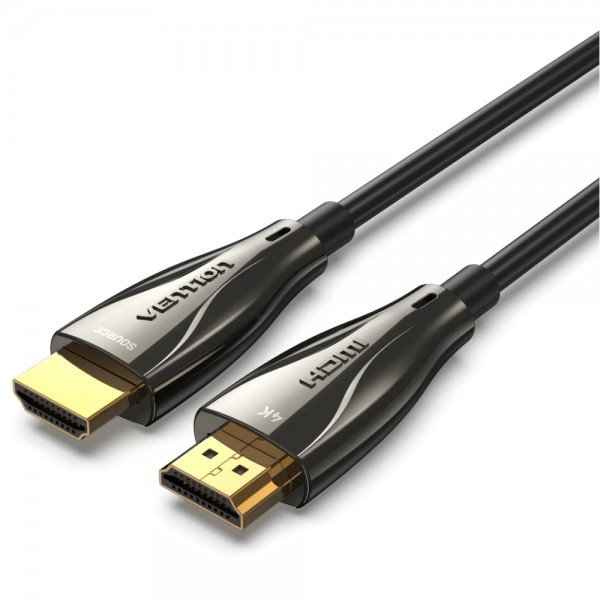 Кабель HDMI M - M, 30.0м, V2.0, Optical 4K 60Гц 18Gbps Dolby 7.1 PVC Black Zinc Alloy Vention