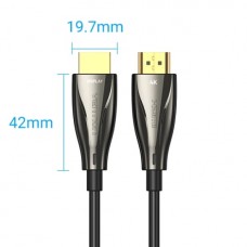 Кабель HDMI M - M, 30.0м, V2.0, Optical 4K 60Гц 18Gbps Dolby 7.1 PVC Black Zinc Alloy Vention