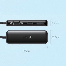 Перехідник USB 2.0 Type-C --> VGA V1.2 /HDMI V2.0b/DP  V1.2a CM260 UGREEN Чорний