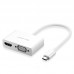 Перехідник USB 3.1 Type C --> HDMI + VGA MM123 UGREEN Білий