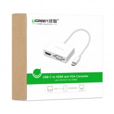 Перехідник USB 3.1 Type C --> HDMI + VGA MM123 UGREEN Білий