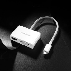Перехідник USB 3.1 Type C --> HDMI + VGA MM123 UGREEN Білий