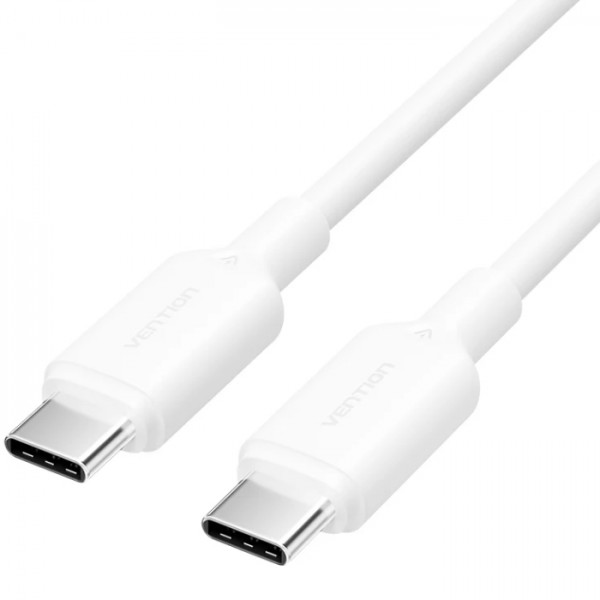 Кабель USB 2.0 Type-C M-M, 1.0 м 60W White Nickel-Plated Vention