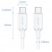 Кабель USB 2.0 Type-C M-M, 1.0 м 60W White Nickel-Plated Vention