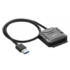 Перехідник USB 3.0 Type-A --> SATA III (F) + DC Adapter, CR108 UGREEN чорний