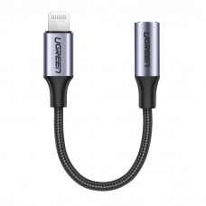 Перехідник Lightning --> 3.5 mm 10cm Headphone Jack Adapter Model US211 UGREEN Сірий