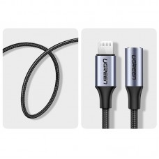 Перехідник Lightning --> 3.5 mm 10cm Headphone Jack Adapter Model US211 UGREEN Сірий