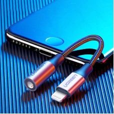 Перехідник Lightning --> 3.5 mm 10cm Headphone Jack Adapter Model US211 UGREEN Сірий
