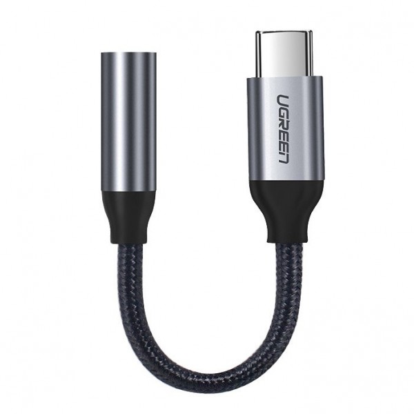 Кабель Type C - AUX Audio M/F 0.10м UGREEN AV142 Чорний