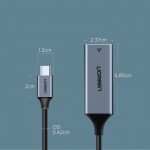 Перехідник USB 3.1 Type-C --> Ethernet RJ45 1000 Mb CM199 UGREEN Косм. Сірий Перехідник USB 3.1 Type-C --> Ethernet RJ45 1000 Mb CM199 UGREEN Косм. Сірий