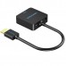 Перехідник HDMI M -> VGA F, 1080P 60Hz, 3,5мм Micro USB (F) powered, кабель 0,15м Vention чорний