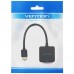 Перехідник HDMI M -> VGA F, 1080P 60Hz, 3,5мм Micro USB (F) powered, кабель 0,15м Vention чорний