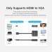 Перехідник HDMI M -> VGA F, 1080P 60Hz, 3,5мм Micro USB (F) powered, кабель 0,15м Vention чорний