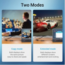 Перехідник HDMI M -> VGA F, 1080P 60Hz, 3,5мм Micro USB (F) powered, кабель 0,15м Vention чорний