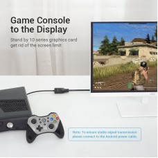 Перехідник HDMI M -> VGA F, 1080P 60Hz, 3,5мм Micro USB (F) powered, кабель 0,15м Vention чорний