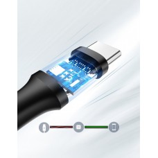 Кабель USB 2.0 AM-Type-C M, 1 м, 60W Nickel Plating Чорний, US287 UGREEN