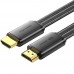 Кабель HDMI M - M, 2.0 м, V2.1, 8K 60Гц, плаский з обплетенням, Vention