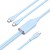 Кабель USB 2.0 Type-C M - 2хType-C M Y-Splitter 1.5м 100W Blue Silicone Type Vention