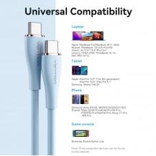 Кабель USB 2.0 Type-C M - 2хType-C M Y-Splitter 1.5м 100W Blue Silicone Type Vention