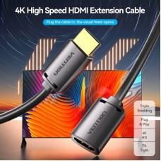 Кабель HDMI M - F (подовжувач), 5.0 м, V2.0, 4K 60Hz PVC Vention
