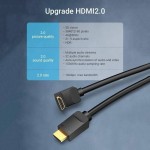 Кабель HDMI M - M, 1.0м, V2.0, 4K 60Гц, кут 90°, PVC, чорний Vention Кабель HDMI M - M, 1.0м, V2.0, 4K 60Гц, кут 90°, PVC, чорний Vention