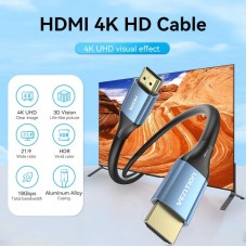 Кабель HDMI M - M, 3.0  м, V2.0, 4K 60Гц  Aluminum alloy синій Vention