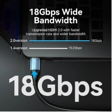 Кабель HDMI M - M, 3.0  м, V2.0, 4K 60Гц  Aluminum alloy синій Vention