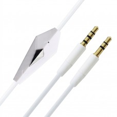 Кабель AUX Audio TRRS - TRS M/M 1.2 м з мікрофоном білий