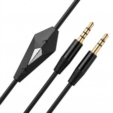 Кабель AUX Audio TRRS - TRS M/M 1.2м з мікрофоном чорний