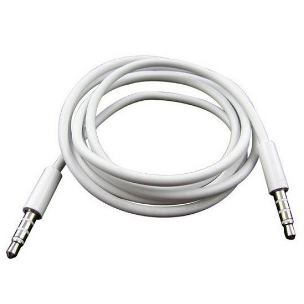 Кабель AUX Audio TRRS 3.5мм Male/Male 1м білий