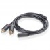 Кабель AUX Audio TRS - RCAx2 M/F 1.0м UGREEN AV102 Сірий